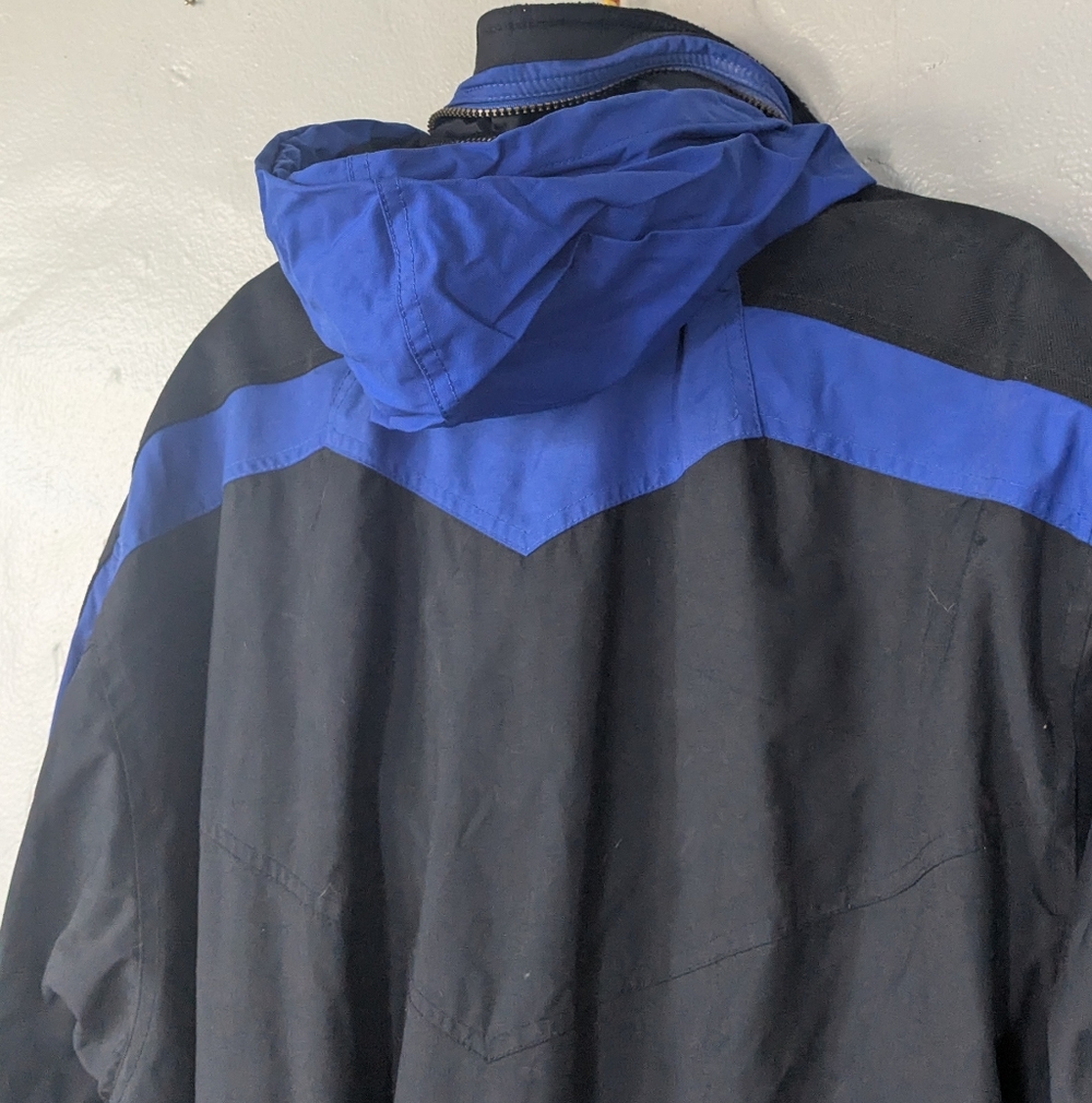 Vintage Marker LTD Men’s One Piece Ski Suit Large Retro 90s Snowsuit Hooded Blue - Picture 9 of 9